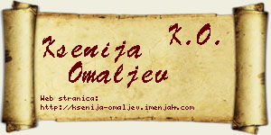 Ksenija Omaljev vizit kartica